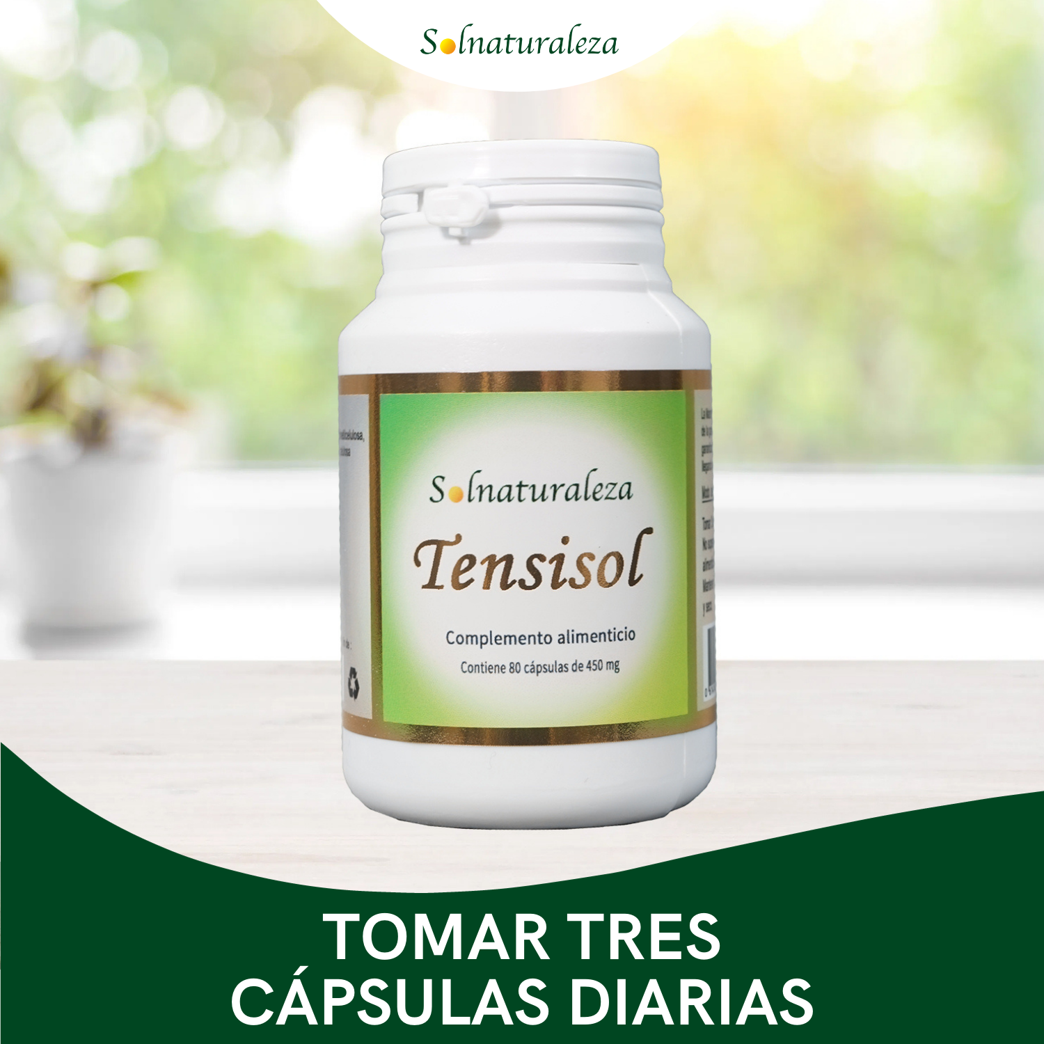 CONTROLA LA TENSIÓN ARTERIAL NATURALMENTE Con Tensisol (80 cápsulas)
