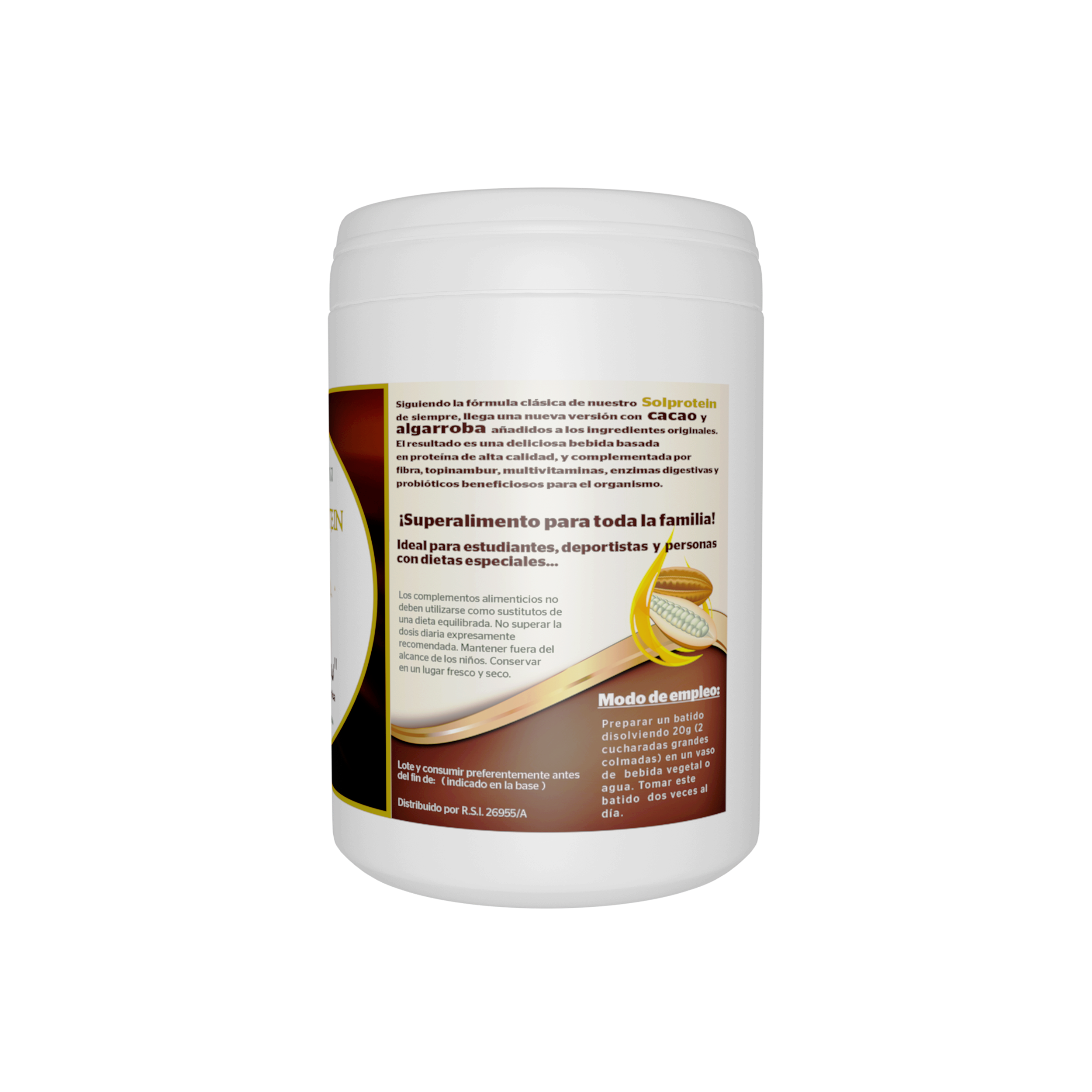 Solprotein de Chocolate con enzimas digestivas (400mg)